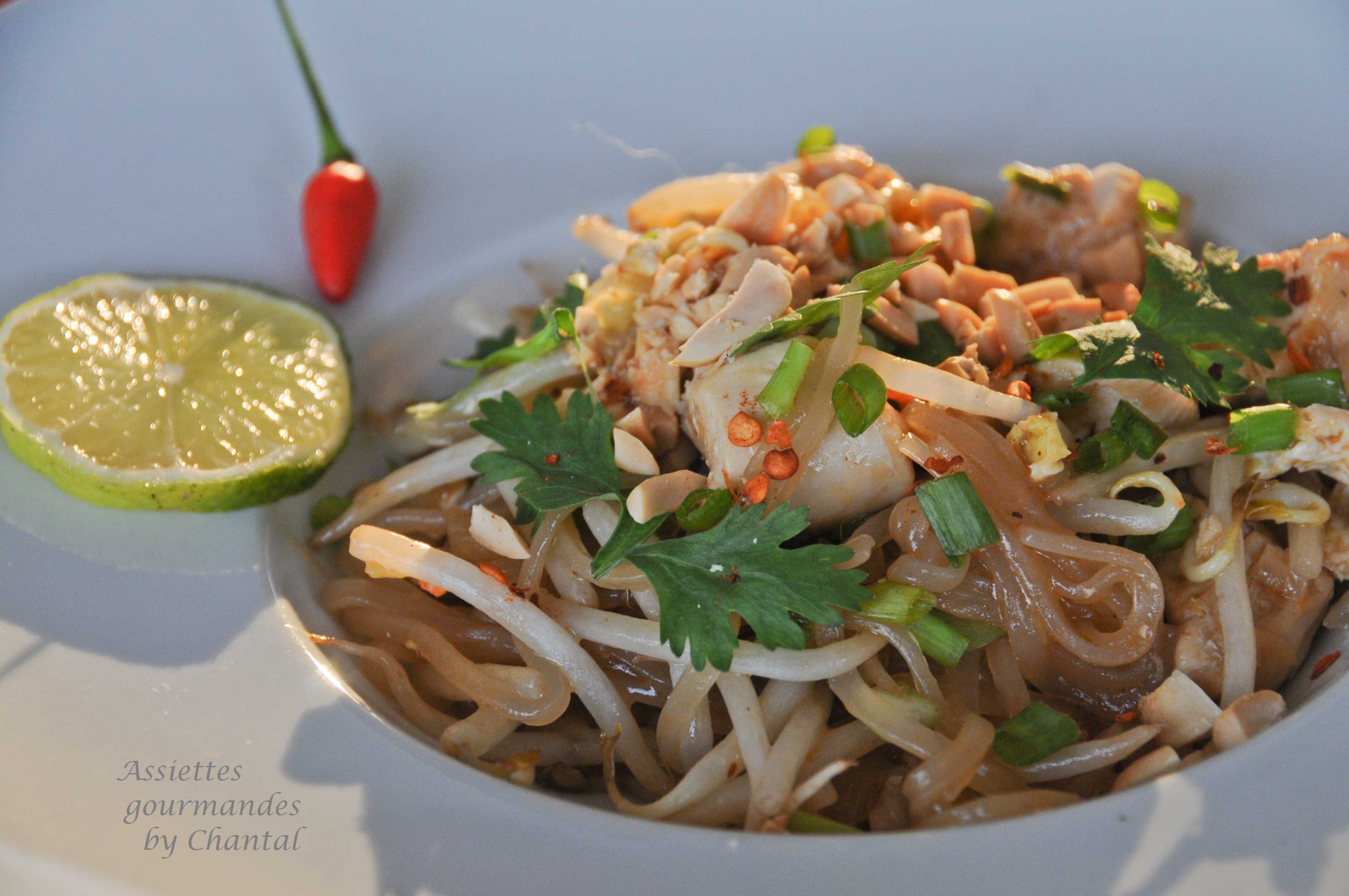 Pad Thaï - Nouilles de riz sautées - Cuisine Thaï - Assiettes Gourmandes